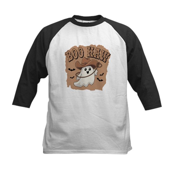 CafePress - Boo Haw: Spooky Meets Country Vibes Kids Baseball T Shirt - Kids Cotton Baseball Jersey, 3/4 Sleeve Shirt