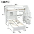 thumbnail image 2 of Harper & Bright Designs Wood Twin Size Bunk Bed with Desk and Staircase, L-Shaped Twin Over Twin Loft Bed with Storage Compartments and Shelves, White, 2 of 16