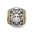 thumbnail image 3 of Solid 925 Sterling Silver Crystals from Swarovski CZ Cubic Zirconia Reindeer Bead Small Charm Tiny Pendant - 10mm x 10mm, 3 of 4