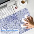 thumbnail image 4 of Long Mouse Pads for Desk,Blue Ethnic Geometric Pattern Desk Mats on Top Of Desks, Desk Mouse Pad Extra Large with 3mm Non-Slip Base and Stitched Edge for Gaming,Office,Work,Home 31.5"x15.7", 4 of 6