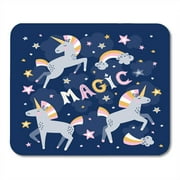 LADDKE Fairy Unicorn Magic Vector Greeting Card Background Illustration Pony Activity Mousepad Mouse Pad Mouse Mat 9x10 inch