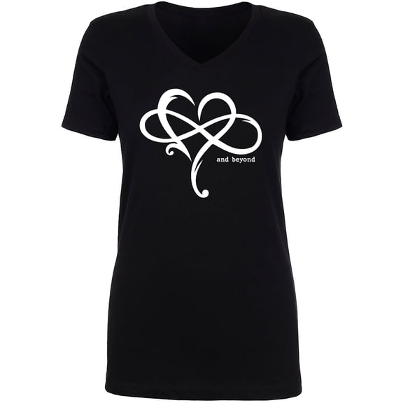 Heart Infinity and Beyond Womens V-Neck T-Shirt