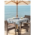 thumbnail image 3 of Outdoor Tablecloth with Umbrella Hole for Patio/Picnic/Party/Camping, Texas Star Blue Waterproof Table Cloth Square Cover Washable, Farmhouse Country Branches Wooden Grain (60"x 60"), 3 of 8