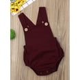 thumbnail image 3 of Loalirando Infant Baby Boy Girl Overalls Romper Sleeveless Suspender Solid Stripe Jumpsuits Summer Backless Clothes, 3 of 7