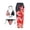 Red#1, variant on Levmjia Women's Fashion Print 3 Piece Swimsuit Set Halter Bikini Top High Waisted Bikini Bottom Swim Skirt Beachwear Summer Casual Swimwear for Women Tankini Bikini Monokini Swimsuits