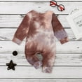 thumbnail image 4 of One opening Baby Boy Girl Button Rompers Long Sleeve Tie Dye Print One Piece Jumpsuit Fall Warm Clothes, 4 of 5
