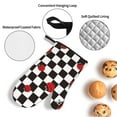 thumbnail image 3 of Cauagu Ladybugs Of Black And White Checkers Print Oven Mitts and Pot Holders 4 pcs Set,Extra Thicken Long Kitchen Oven Glove Potholders BBQ Gloves-Oven Mitts and Pot Holders(11 Inch), 3 of 6