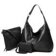 thumbnail image 3 of (2 pack) SENDEFN Women's Leather Crossbody Hobo Bags with Wristlet, Black, 3-Piece, 3 of 8