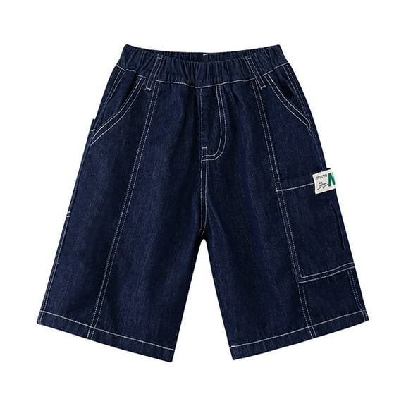 Jorts For Boys 12-13 Years Teen Boys' Hop Denim Shorts Loose Fit Baggy Jorts for Skateboarders and Active Kids Blue