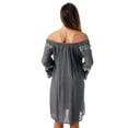 thumbnail image 3 of Riviera Sun Off Shoulder Solid Short Dress 21822-GW-M (Grey / White, Small), 3 of 3