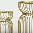 thumbnail image 3 of Mercana Shani Set Of 2 Round Gold Metal W/ Glass Accent Tables, 3 of 9