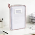thumbnail image 5 of Large Capacity A4 Size Homework Storage Bag, Thick Multi Layer Transparent Document Bag, Subject Classification Organizer, Test Paper Storage Pocket for Classroom Supplies, 12*9*1in, Pink, 5 of 6