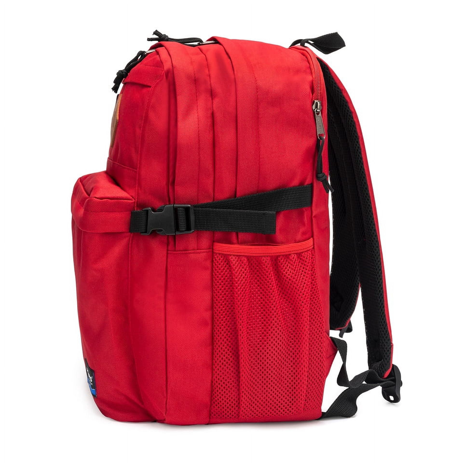 K-Cliffs Multi-Compartment School Backpack  w/Laptop Sleeve, Bottle Holder, and Padded Straps, Unisex, Teen-Adults, Color Red