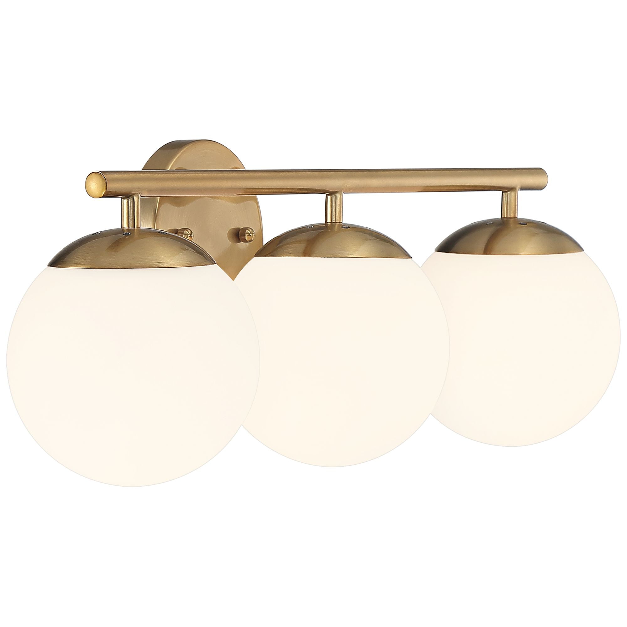Possini Euro Design Meridian Modern Wall Light Soft Gold Hardwire 23" 3-Light Fixture Frosted White Globe Glass for Bedroom Bathroom Vanity Reading