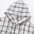 thumbnail image 4 of LEKWK Sun Shirts for Men with Hood UPF 50+ Long Sleeve Button Down Plaid Shirts Lightweight Loose Fit Quick Dry Tops Summer Fishing Hiking Outdoor Outfits, 4 of 9
