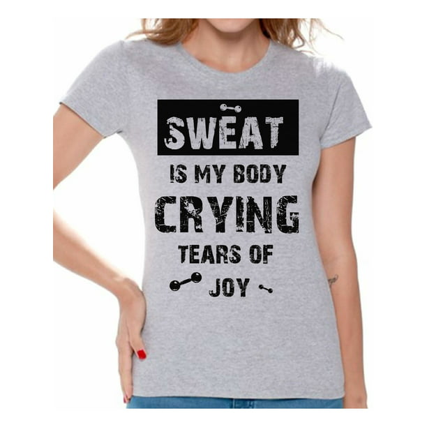 Awkward Styles - Funny Gym Shirts for Women Sweat is My Body Black ...
