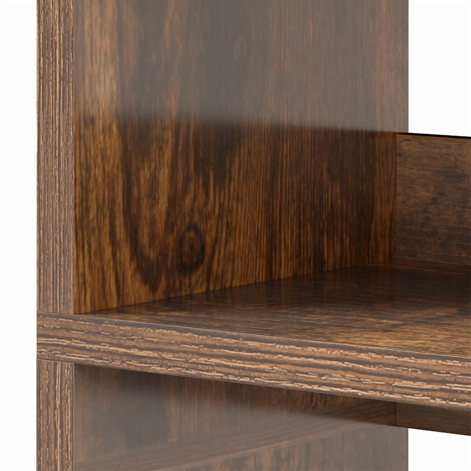 UFORIC 8-Tier Shoe Cabinet with Bench, 70.9" Tall Open Shoe Storage for Entryway, Brown