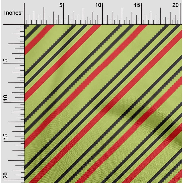 oneOone Velvet Lime Fabric Stripes Sewing Material Print Fabric By The Yard 58 Inch Wide
