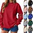 thumbnail image 6 of larppty Christmas Sweatshirts Women Christmas Light Sweaters Merry and Bright Long Sleeve Shirts Crewneck Pullover Tops (Dark Gray, S), 6 of 9