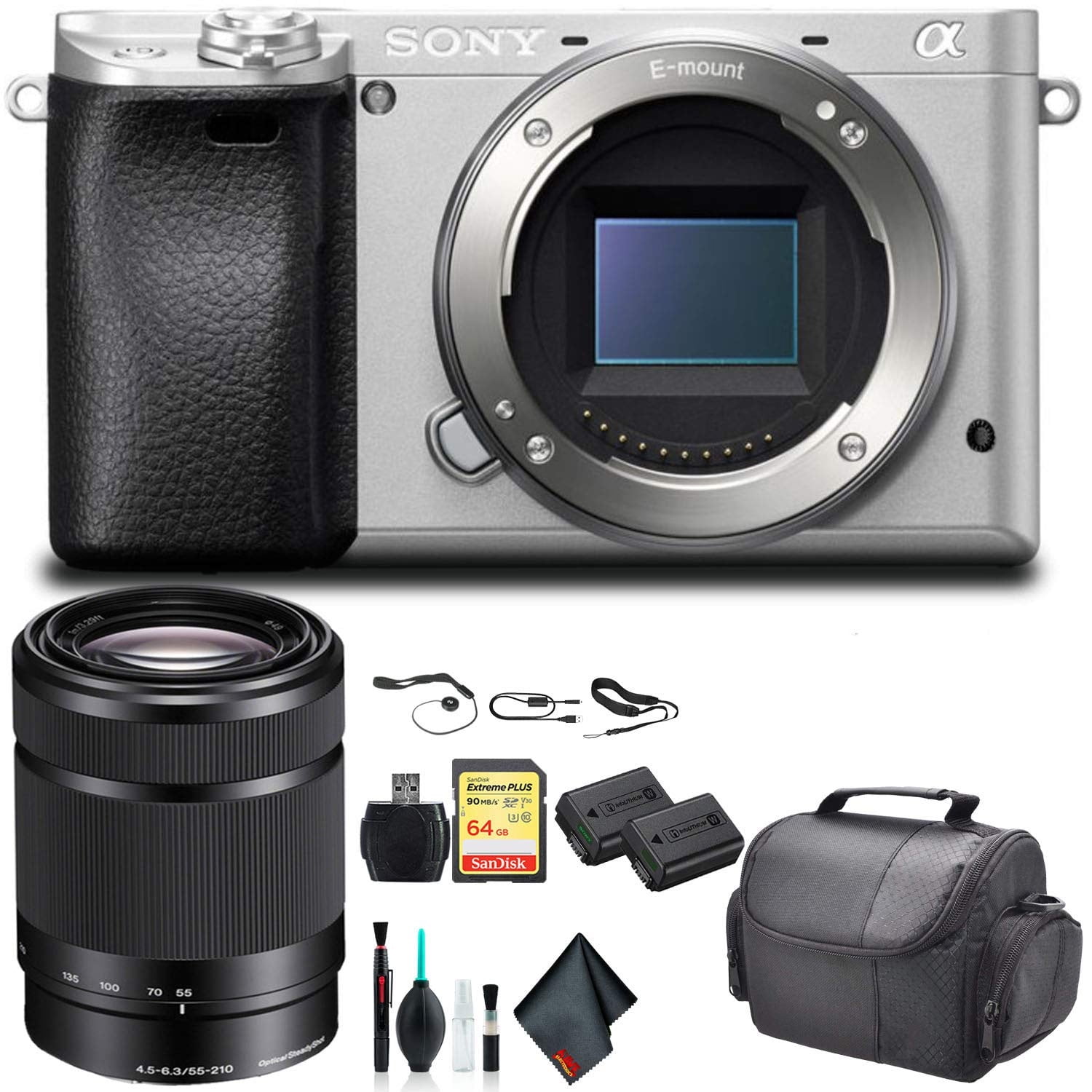 Sony Alpha a6300 Mirrorless Camera Silver ILCE-6300/S With Sony Alpha a6300 Mirrorless Camera Silver ILCE-6300/S With