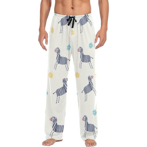 Doodle Colorful Zebra Ghost Pajama Pants, Men's Lounge Pants Light with Drawstring and Pockets, Christmas New Year Birthday Father's Day Gifts, X-Large