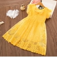 thumbnail image 2 of Aayomet Flower Girl Dresses For Wedding Baby Princess Kids Bow Lace Sleeve Flower Fly Dress Party Fashion Dresses Girls Girls,Yellow 3-4 Years, 2 of 5