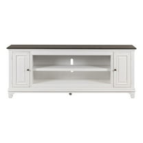 Liberty Furniture Allyson Park 80 Inch TV Console - Wirebrushed White with Charcoal Tops