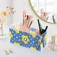 thumbnail image 5 of Pen Holder 4 Compartments Acrylic Pencil Cup Desktop Makeup Organizer Office Supplies Yellow Soccer Star, 5 of 7