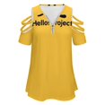 thumbnail image 2 of Hello Project Old School Logo-Black New Fashion Zip Off Shoulder Top Short-Sleeve Women Shirt Hello Project Morning Musume, 2 of 4