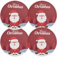 thumbnail image 2 of GZHJMY Christmas Santa Claus Round Placemats Set of 4, Non-Slip PVC Table Mats Washable Heat Resistant Place Mats for Kitchen Dining Table Christmas Home Decor, 15.4 Inch Table Mat, 2 of 7