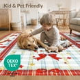 thumbnail image 4 of ODIKA 3'x5' Washable Accent Rug Pet Friendly, Non-Shedding Mat Classroom Pencil Schoolgirl Layout Plaid Stars School Abstract for Bedside, Nursery Room, 4 of 7