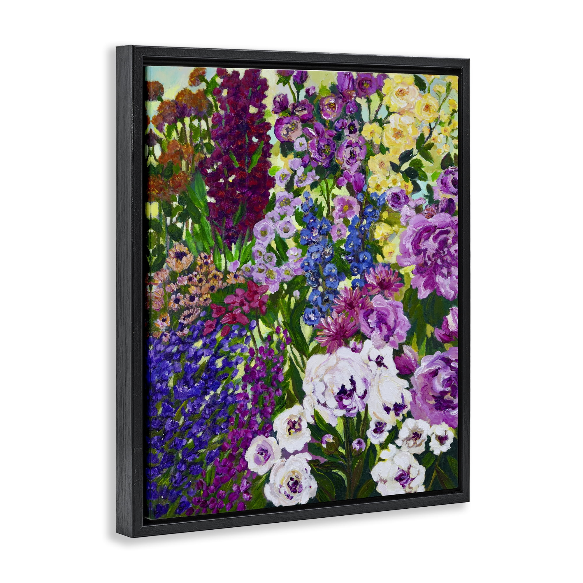 Stupell Industries Lush Greenhouse Garden Flowers Black Framed Floater Canvas Wall Art, design by Lee Ann Zirbes