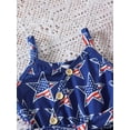 thumbnail image 5 of Yunliwuli Kids Girl 4th of July Jumpsuit Summer Star Print Sleeveless Romper Shorts with Belt for Newborn Toddler Cute Clothes, 5 of 9