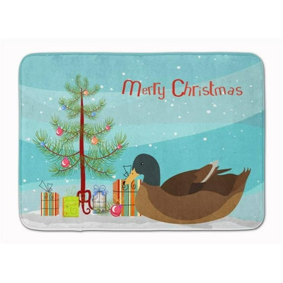 Carolines Treasures BB9233RUG Khaki Campbell Duck Christmas Machine Washable Memory Foam Mat