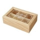 thumbnail image 3 of Caja de té de madera, organizador de almacenamiento de té, cofre de almacenamiento de madera, 6 rejillas, caja de almacenamiento de té portátil con, 3 of 9