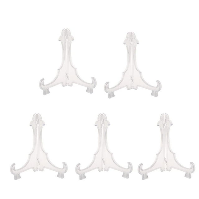 5 caballetes de plástico transparentes de 18 cm para platos, fotos, pasteles y más. 18cm despejado