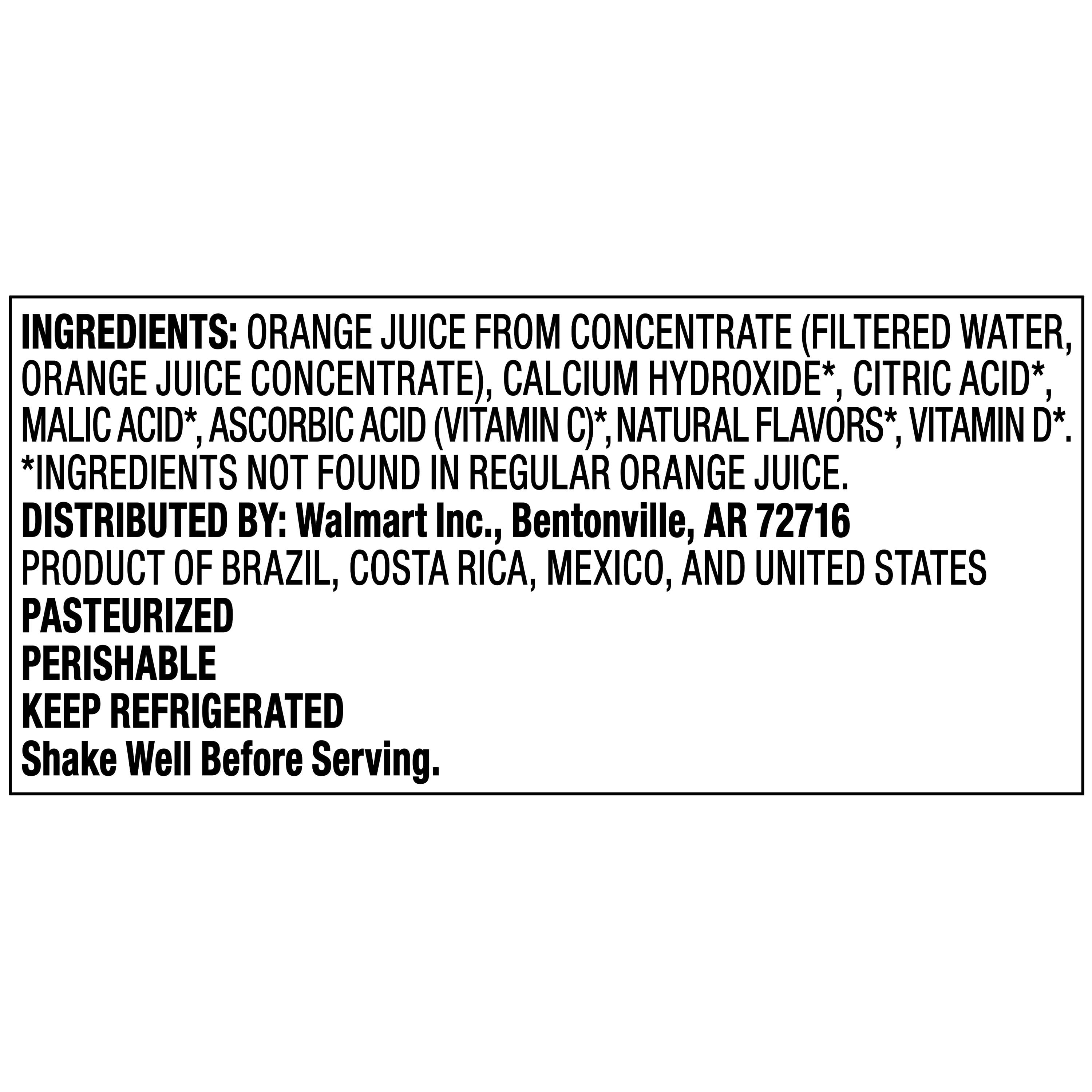 Great Value 100% Orange Juice from Concentrate, No Pulp, Calcium, and Vitamin D, 89 fl oz