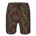 thumbnail image 3 of Fotbe Burgundy Peony Flowers Trajes de Baño Estampados para Hombre, Shorts de Verano de Secado Rápido, Ropa de Playa, Bañadores-Small, 3 of 6