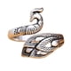 thumbnail image 3 of Anillo de pavo real de plata simple, tridimensional, retro, simple, con boca abierta, joyería desgastada, línea de gancho con anillo de línea, 3 of 6