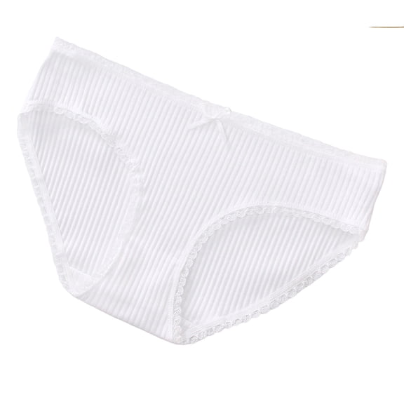 Byworldtasic Women's Low Waist Lace Cotton Panties Solid Color Comfortable Cotton Briefs