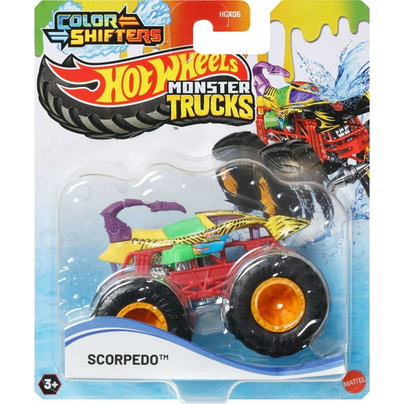 Hot Wheels Monster Trucks 1:64 Color Shifters, 1 Toy Truck for Kids