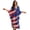 Patriotic American Flag, variant on Xixirimido Tropical Hibiscus Hydrangea Leaf Print Women Kaftan Dresses Plus Size Beach Cover Up Deep V-Neck Batwing Sleeves Swimsuit Coverups Summer Caftan Dress
