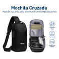 thumbnail image 3 of Mochila Bloosom  Antirrobo Cruzada Bolso Pecho Con Código Integrado Negro, 3 of 4