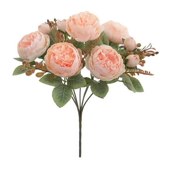 Peonies Artificial Flowers, Faux Peony Flowers Real Touch Fake Silk Bouquet for Arrangements Dining Table Centerpieces for Kitchen Bridal Wedding Party, 1 Pcs, 12.6"