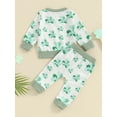 thumbnail image 4 of Bslissey 6M 12M 18M 24M 3T Toddler Baby Boys Girls Long Pants Sets Clover Print Long Sleeve Sweatshirt + Drawstring Pants 2Pcs Outfits Infant Casual Holidays Clothes, 4 of 9