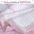 thumbnail image 3 of Cozy Line Vintage Pink Daisy Field Calico Floral 100% Cotton Quilt Set, Queen Set, 3 of 5