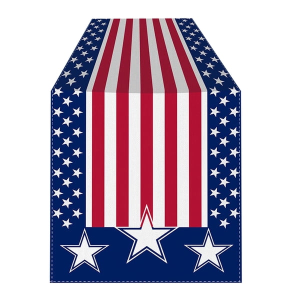 4Th Of July Decorations American Independence Day Patriotic Runner July 4Th Party Holiday Tablecloth Kitchen Home Dining Decorations 13X72 Inches Red, White, Blue Stars