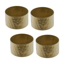 Mainstays Napkin Rings with Brass Look for Dining Table Décor, Wedding, 1.6" Diameter x 1"- Set of 4