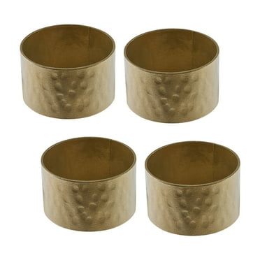 Mainstays Napkin Rings with Brass Look for Dining Table Décor, Wedding, 1.6" Diameter x 1"- Set of 4