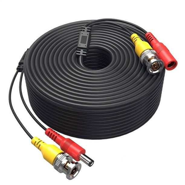 KONKIN BOO 100ft Black BNC Video Power Wire Cord replacement for Swann